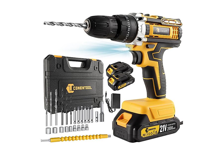 CONENTOOL Akku-Bohrschrauber 21V Akkuschrauber Set, 2 Geschwindigkeiten, ma günstig online kaufen