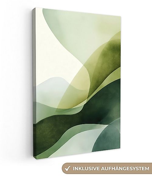 OneMillionCanvasses® Leinwandbild Wellen - Abstrakt - Hellgrün - Ornamental günstig online kaufen