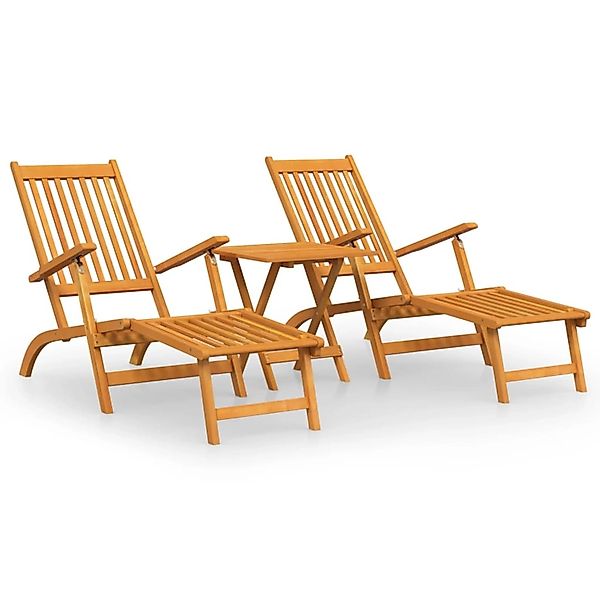 vidaXL Gartenlounge-Sessel Deckchair Garten-Liegestühle mit Fußteil günstig online kaufen