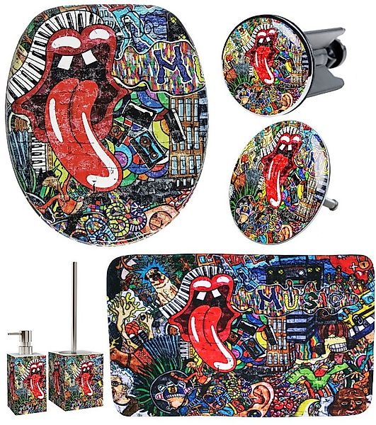 Sanilo Badaccessoire-Set 6-teilig Graffiti, WC-Sitz mit Absenkautomatik, Ba günstig online kaufen