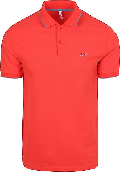 Sun68 Poloshirt Small Stripe Collar Rot - Größe M günstig online kaufen