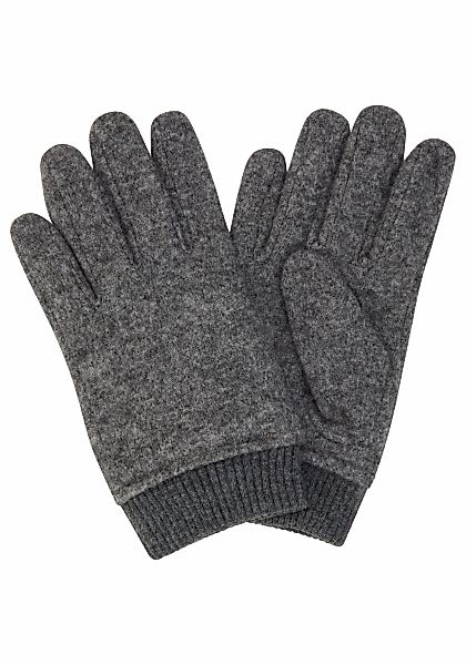 BOSS Strickhandschuhe "Kalsper" mit Labelaufnäher aus Leder günstig online kaufen