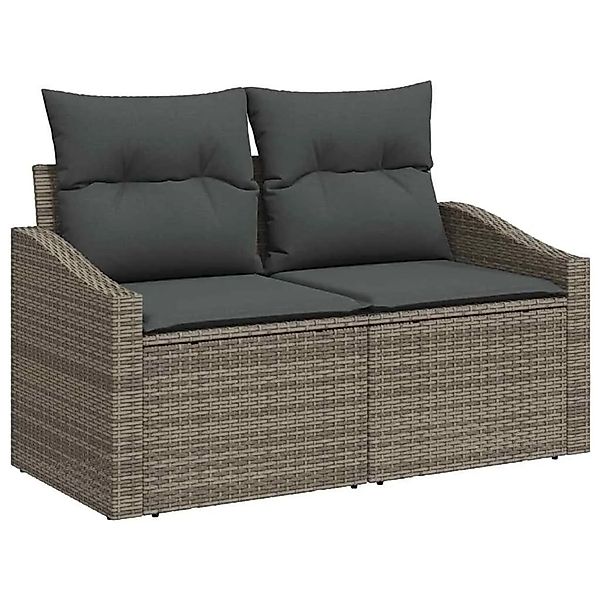 vidaXL Sofa Set mit Kissen mit Speicher 7-Tlg Grau Poly-Rattan 3355278 günstig online kaufen
