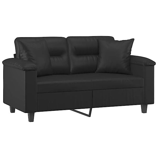 vidaXL 2-Sitzer-Sofa mit Zierkissen Schwarz 120 cm Kunstleder 3200983 günstig online kaufen