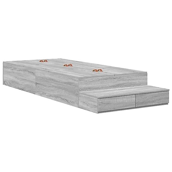 vidaXL Stauraumbett Grau Sonoma 100 cm Holzwerkstoff 3335618 günstig online kaufen