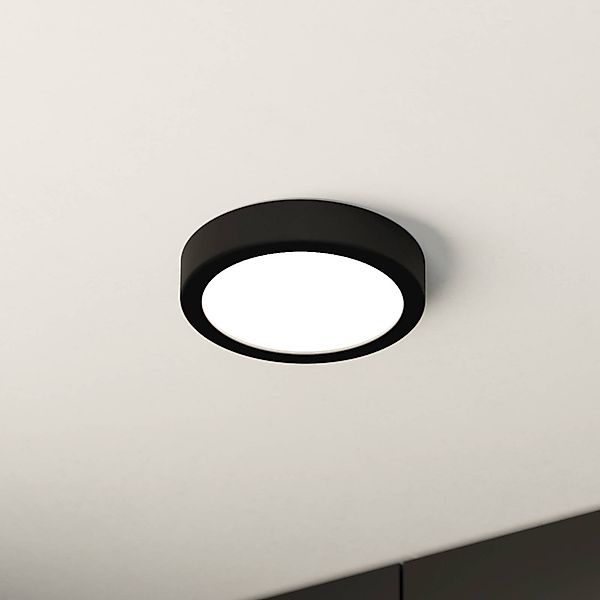 LED-Deckenlampe Fueva 5 IP44 3000K schwarz Ø16cm günstig online kaufen