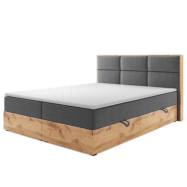 M-Punkt24 Boxspringbett Stockholm (Webstoff Grau, 180 günstig online kaufen