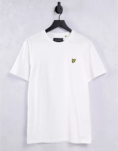 Lyle & Scott – T-Shirt aus Bio-Baumwolle in Weiß mit Logo günstig online kaufen