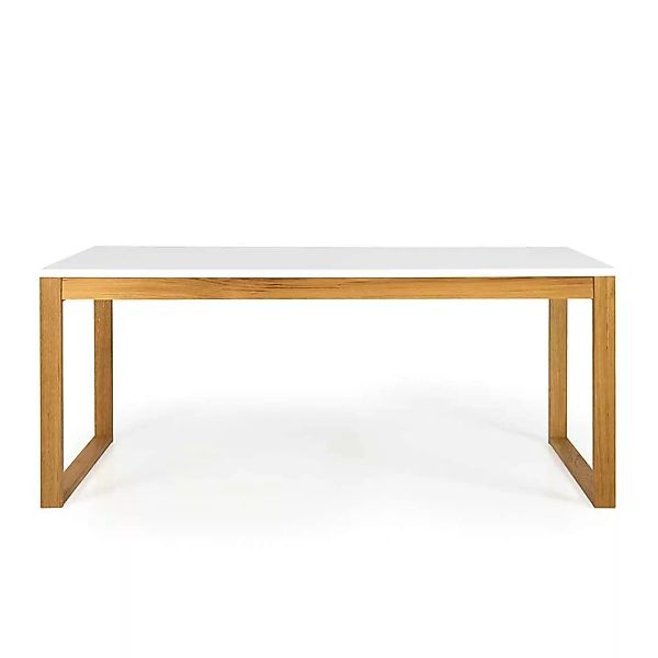 Esszimmer Tisch in Weiß und Eiche 180 cm breit günstig online kaufen