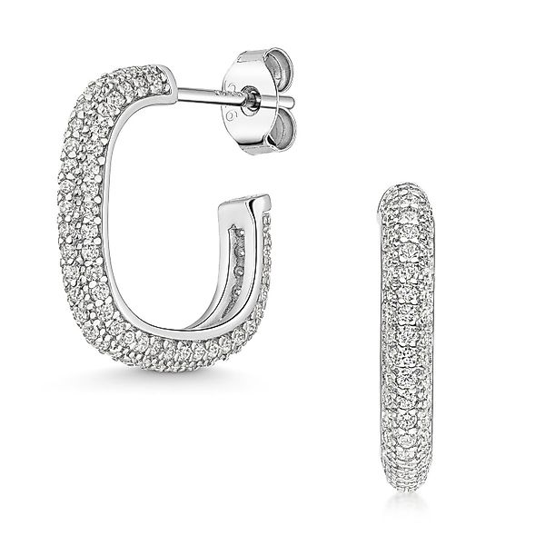 Materia Paar Creolen Damen Silber Halb günstig online kaufen