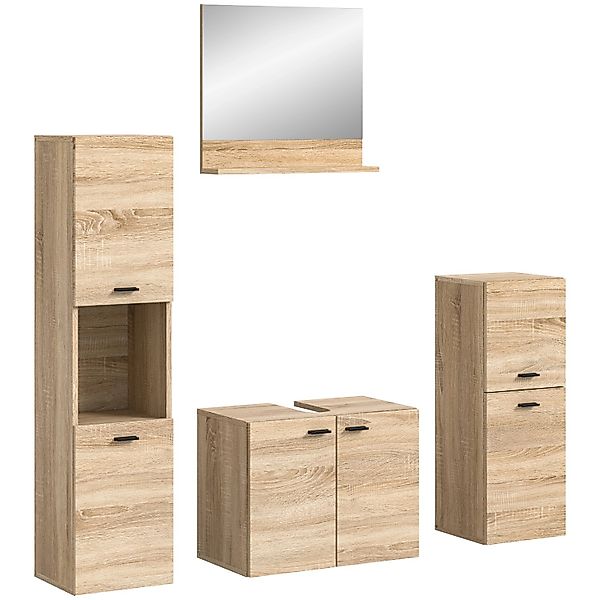 Badkombination 137 cm x 186 cm x 33 cm Sonoma Eiche 4-tlg. günstig online kaufen