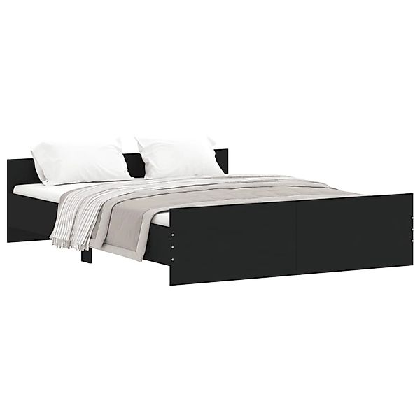 vidaXL Bettgestell mit Kopf- und Fußteil Schwarz 140x200 cm1899620 günstig online kaufen