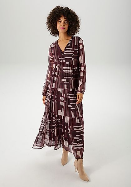 Aniston CASUAL Maxikleid mit trendfarbigem, grafischen günstig online kaufen