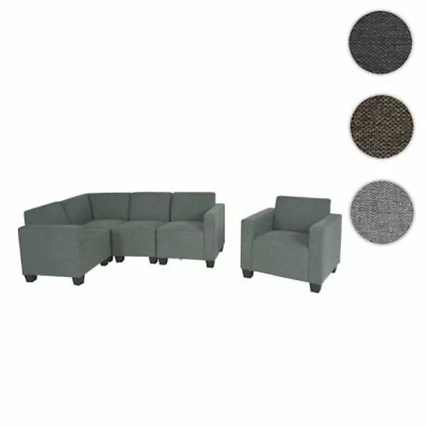 HWC Mendler Modular Couch-Garnitur Lyon 4-1 grau günstig online kaufen