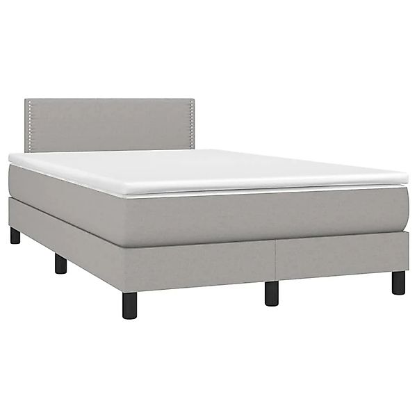 vidaXL Boxspringbett mit Matratze & LED Hellgrau 120x200 cm Stoff 3133061 günstig online kaufen