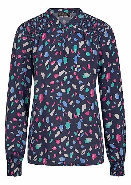 GOLDNER Klassische Bluse "Elegante Satinbluse mit Smok-Details" Smok-Detail günstig online kaufen