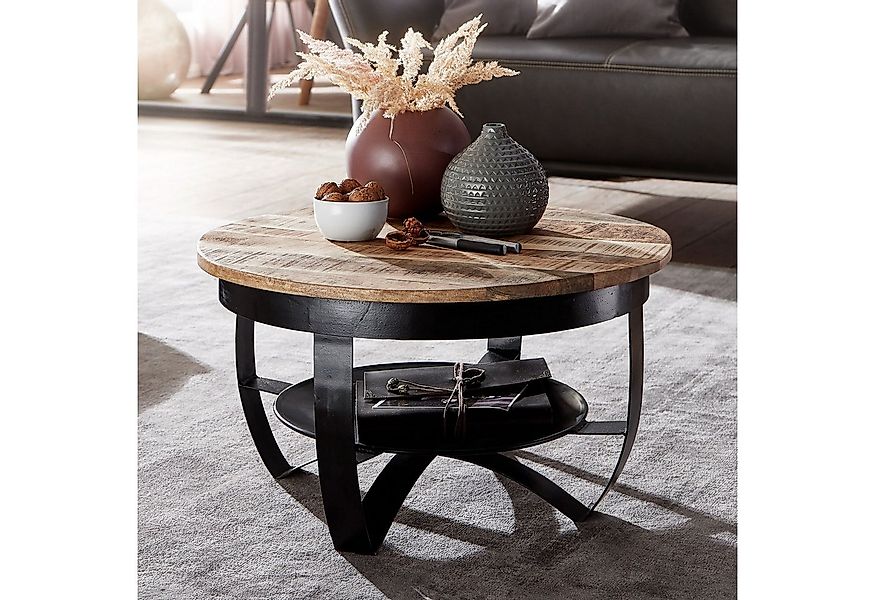 FINEBUY Couchtisch FB63625 60 cm Wohnzimmertisch Holz Massiv Tisch Wohnzimm günstig online kaufen