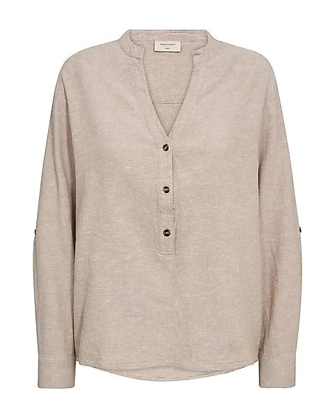 FREEQUENT Langarmbluse FQLAVA-SHIRT Leinenmix, mit V-Ausschnitt günstig online kaufen