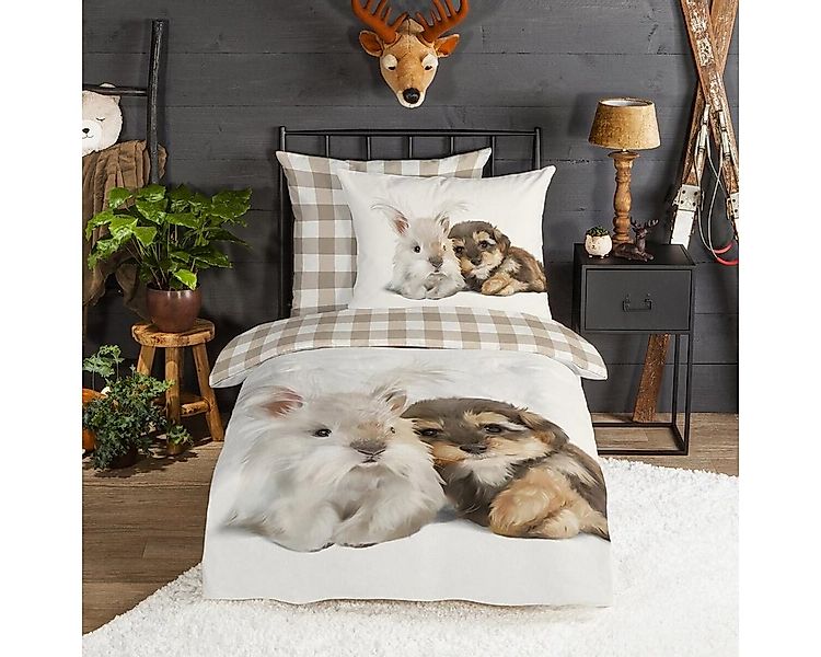 TRAUMSCHLAF Bettwäsche Hase und Hund, Flanell, 2 teilig, besonders weich un günstig online kaufen