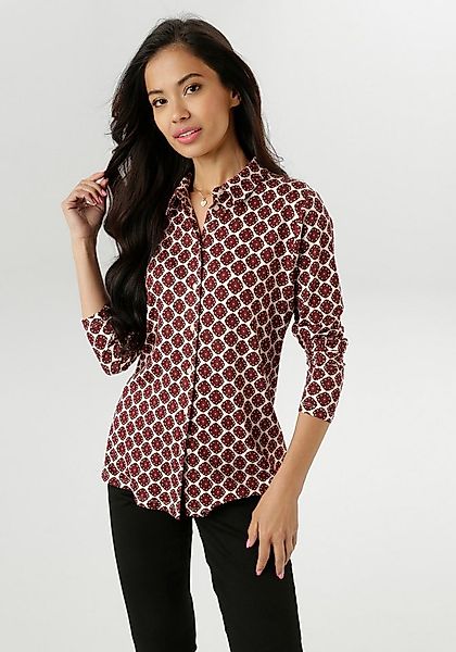 Aniston SELECTED Hemdbluse mit extravagantem, farbenfrohen Retro-Muster günstig online kaufen
