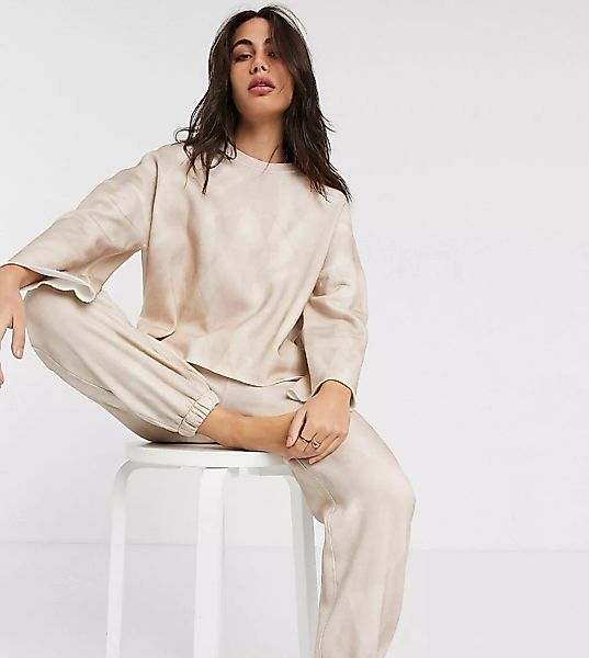 M Lounge – Oversize-Sweatshirt mit Pinselstrich-Design, Kombiteil-Violett günstig online kaufen