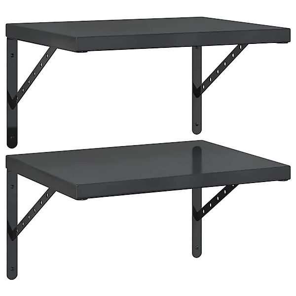 vidaXL Wandregale 2 Stk 50x40 cm Schwarz Edelstahl 3214517 günstig online kaufen