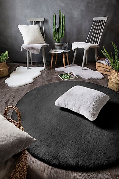 LUXOR living Fellteppich »Novara«, rund, 30 mm Höhe, Kunstfell, Kaninchenfe günstig online kaufen