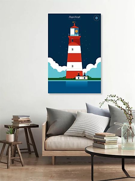 Poster / Leinwandbild - Leuchtturm Happisburgh günstig online kaufen