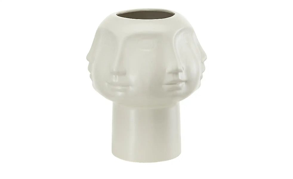 HOME STORY Vase  Face ¦ grau ¦ Porzellan ¦ Maße (cm): H: 21  Ø: 18 Accessoi günstig online kaufen