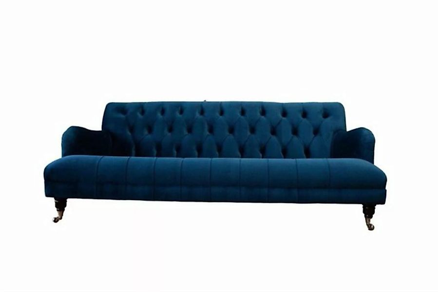 JVmoebel Sofa Designer Blauer Chesterfield Dreisitzer Luxus Polster Couch S günstig online kaufen
