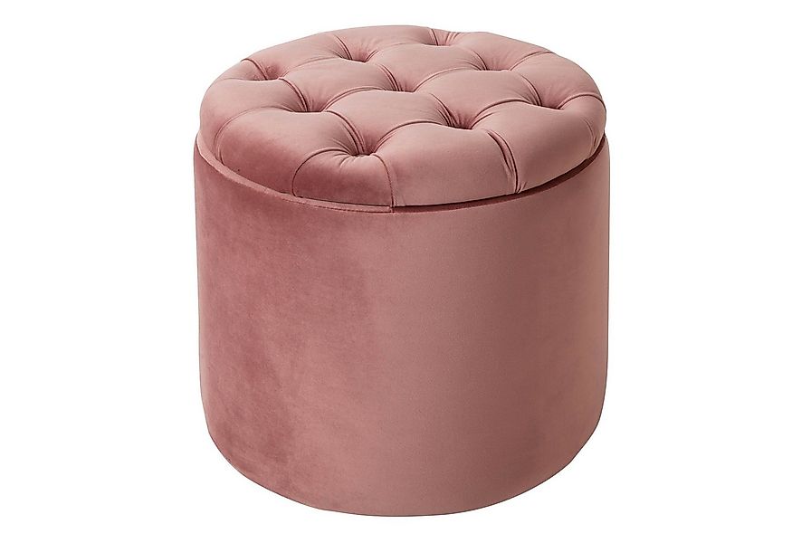 riess-ambiente Hocker MODERN BAROCK 50cm altrosa, Wohnzimmer · Samt · mit S günstig online kaufen