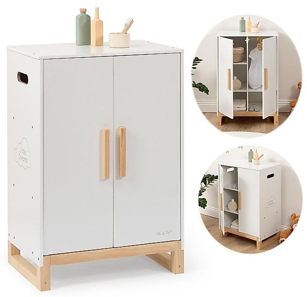 ELLA & PIET® Puppenmöbel Großer Puppenschrank DRESSY aus Holz (Weiß-Schlamm günstig online kaufen
