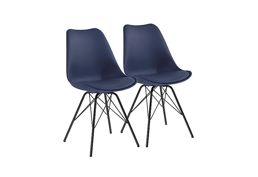 riess-ambiente Esszimmerstuhl SCANDINAVIA MEISTERSTÜCK blau / schwarz - Kun günstig online kaufen