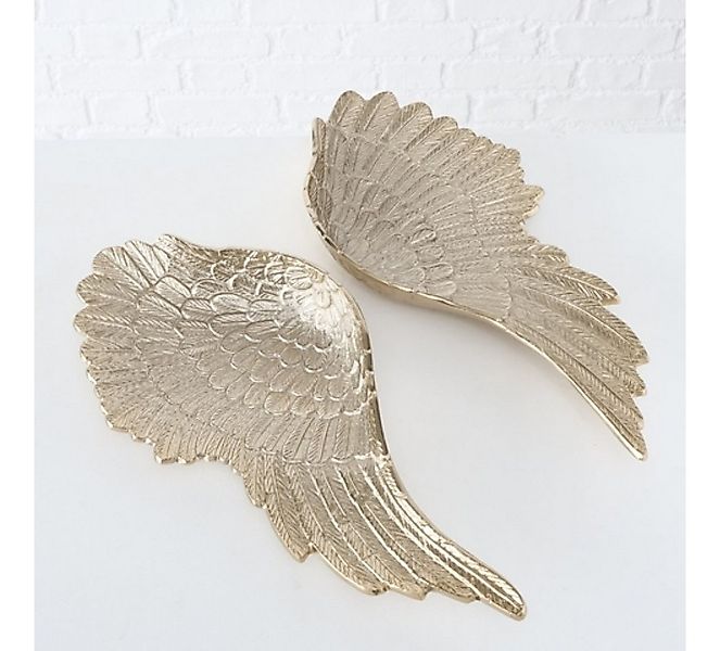 BOLTZE GRUPPE GmbH Dekoschale Deko Schale Engelsflügel Aluminium Champagner günstig online kaufen