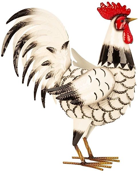 Geschenkestadl Tierfigur Hahn weiß XL Metallfigur günstig online kaufen