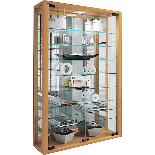 ebuy24 VitrosaMini Vitrinenschrank Wandhängend mit Spiegel 2 Glastüren Buch günstig online kaufen