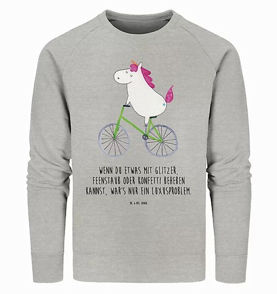 Mr. & Mrs. Panda Longpullover Größe XL Einhorn Radfahrer - Heather Grey - G günstig online kaufen