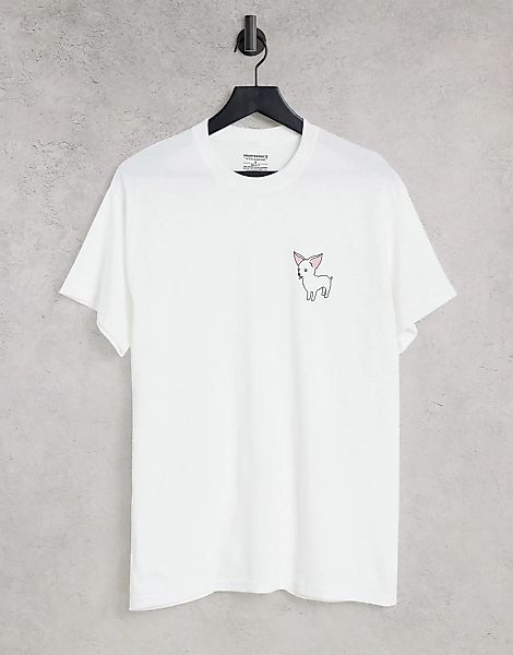 Heartbreak – T-Shirt mit Welpen-Grafikprint-Weiß günstig online kaufen