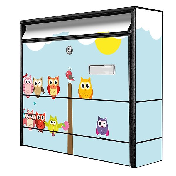 Banjado Briefkasten Schwarz 36.2x32.2x10cm Groß / Inkl. Montagematerial & 2 günstig online kaufen