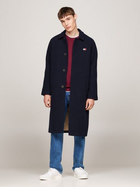 Tommy Jeans Langmantel "TJM WOOL COAT" mit halbgespreizten Kragen günstig online kaufen