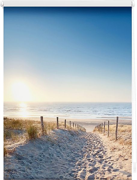 Seitenzugrollo Klemmfix Motiv Ostseestrand, LICHTBLICK ORIGINAL, günstig online kaufen