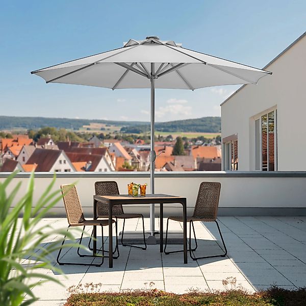 Schneider Marktschirm Ø 350 cm Natur mit Kurbelmechanik günstig online kaufen