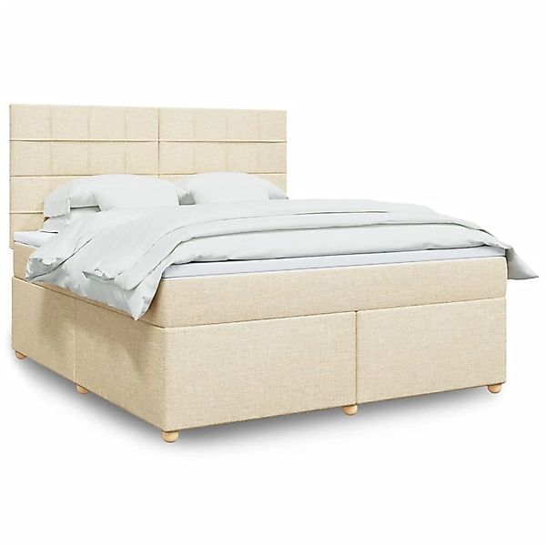 vidaXL Boxspringbett mit Matratze Creme 180x200 cm Stoff 3293664 günstig online kaufen