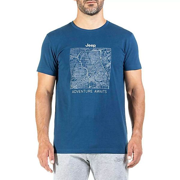 Jeep O101880k351 Kurzärmeliges T-shirt S Mineral Blue / Medium Grey günstig online kaufen