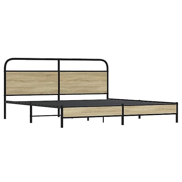 vidaXL Bett Metallbett ohne Matratze Sonoma-Eiche günstig online kaufen