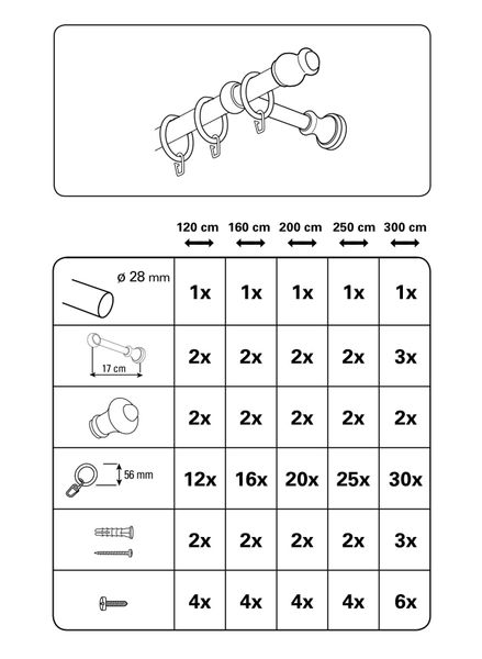 GARDINIA Gardinenstange "Set Holz" Ø 28 mm 1 läufig-läufig Fixmaß 1-Lauf günstig online kaufen