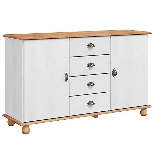 vidaXL Sideboard ASKIM Weiß 133,5 x 40 x 79 cm Massivholz Kiefer 4105432 günstig online kaufen