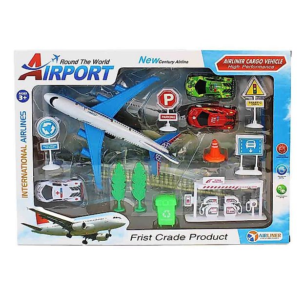 B&G INTERNATIONAL Spielzeug-Flugzeug Spielzeug Flughafen Set - 13 Teile, (1 günstig online kaufen