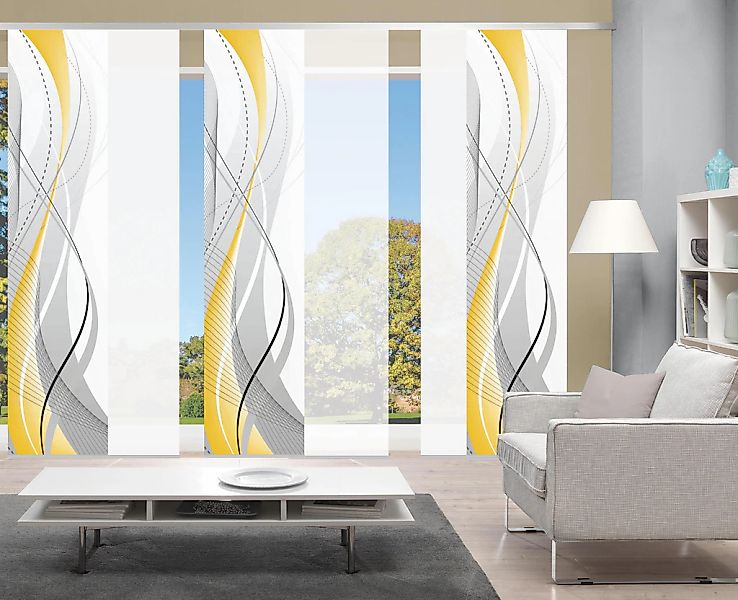 HOME WOHNIDEEN Schiebegardine "CARLISLE 6ER SET" Paneelwagen 6 Stk. tlg. Hx günstig online kaufen