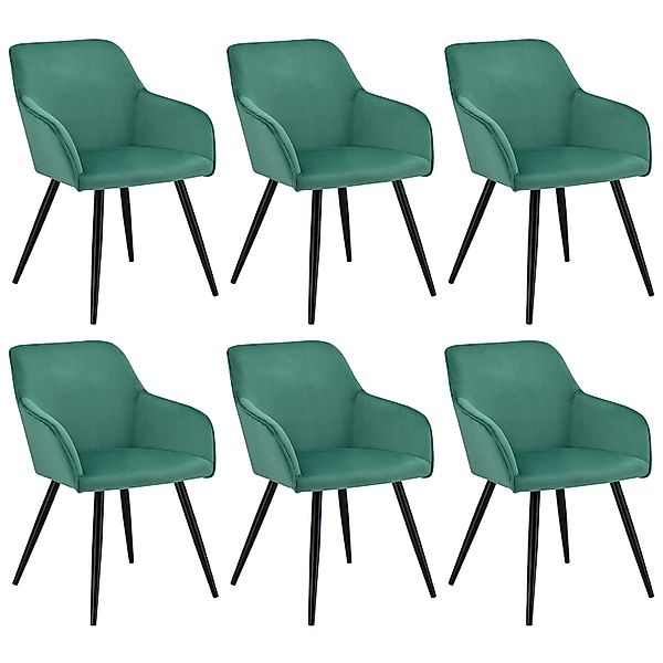Juskys Loungesessel Tarje 6er Set mit Samtbezug Grün günstig online kaufen